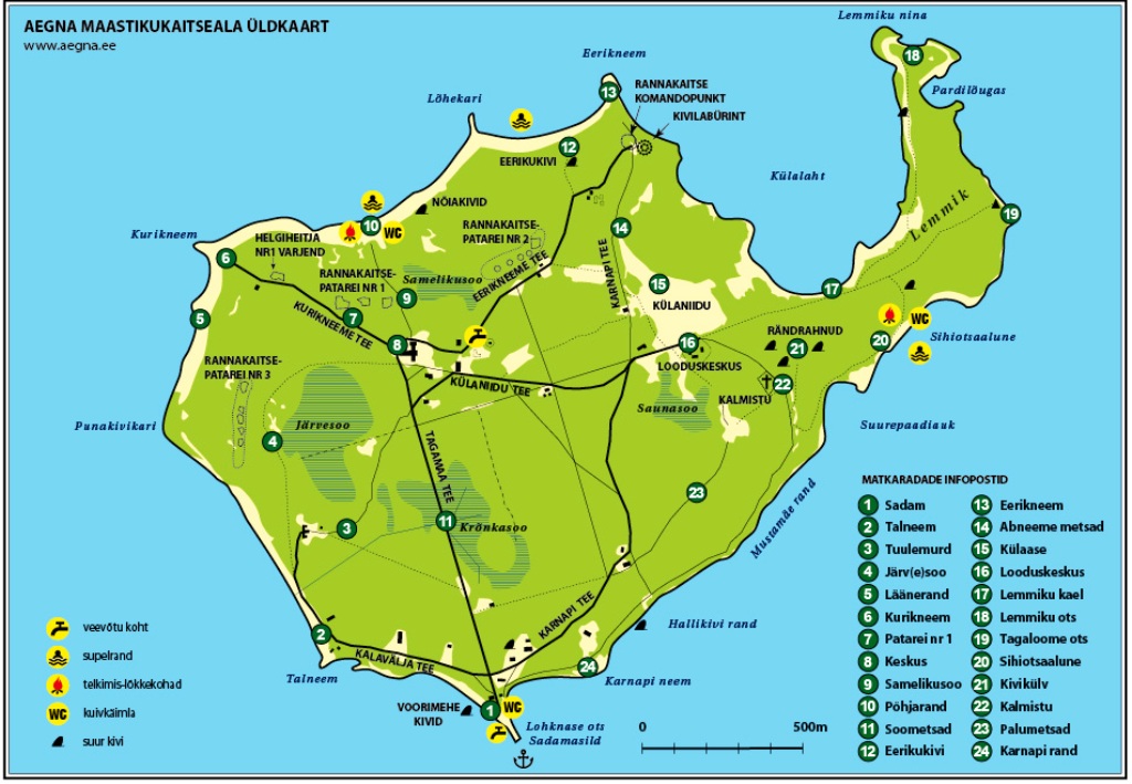 reisid Aegna saarele - maastikukaitseala kaart